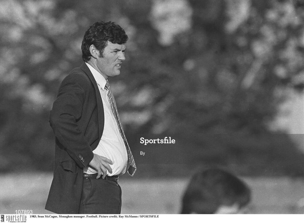 1983; Sean McCague, Monaghan manager. Football. Picture credit; Ray McManus / SPORTSFILE