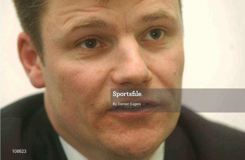 25 February 2003; Andy O'Callaghan, Chairman of St Pats, pictured at a press conference where Eamonn Collins was announced as the new manager of Saint Patrick's Athletic. Royal Hospital, Kilmainham, Dublin. Soccer. Picture credit; Damien Eagers / SPORTSFILE *EDI*