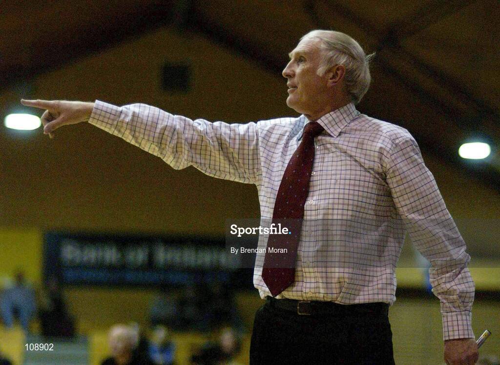 1 February 2003; Danny Fulton, head coach, SX3 Star. SX3 Star v Dart Killester. ESB Men's Basketball Cup semi-final, ESB Arena, Tallaght, Dublin. Basketball. Picture credit; Brendan Moran / SPORTSFILE *EDI*