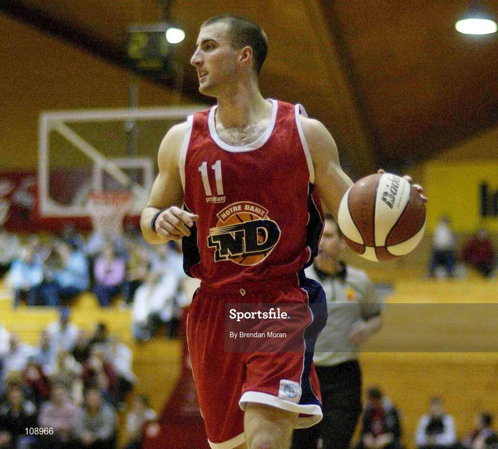 1 February 2003; Brandon Hughes, Notre Dame. Basketball. Picture credit; Brendan Moran / SPORTSFILE *EDI*