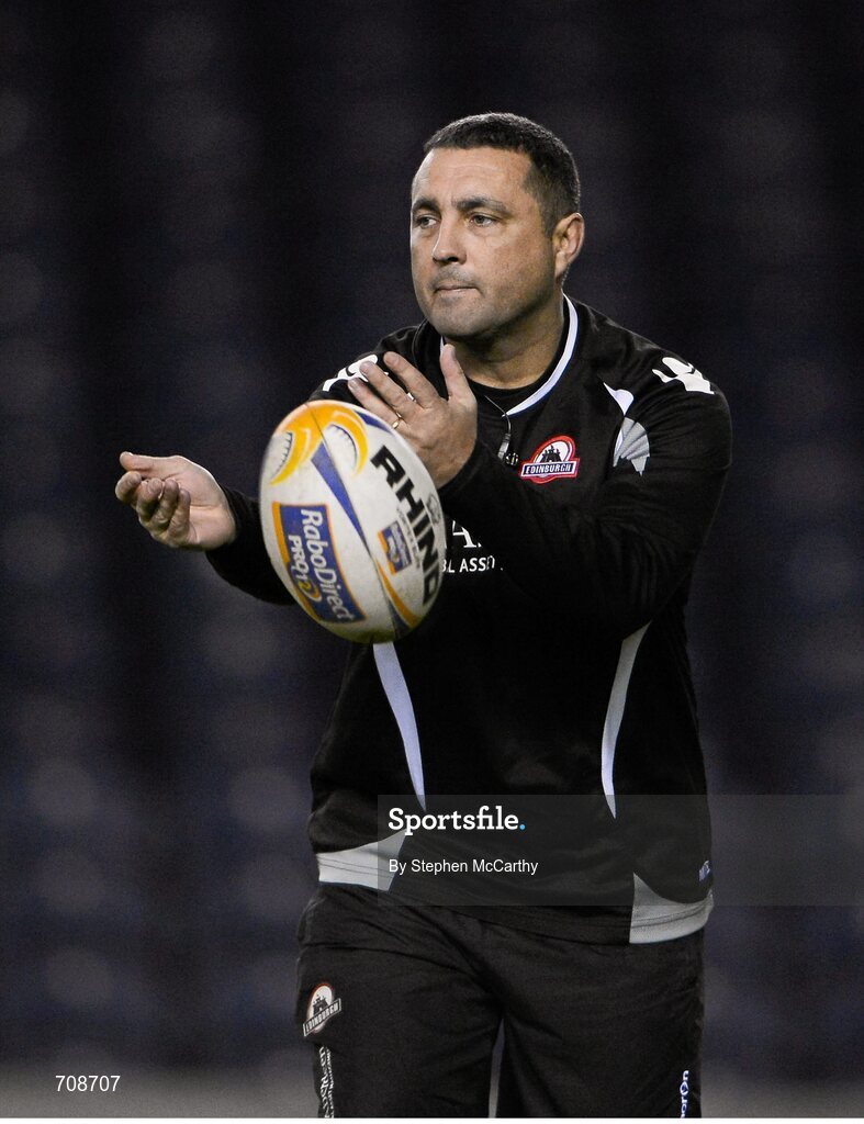 4 January 2013; Edinburgh head coach Michael Bradley. Celtic League 2012/13, Round 13, Edinburgh v Leinster, Murrayfield, Edinburgh, Scotland. Picture credit: Stephen McCarthy / SPORTSFILE