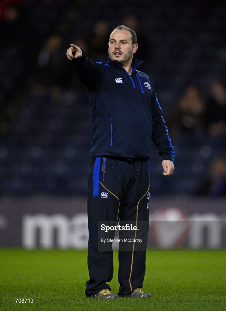4 January 2013; Leinster head video analyst Emmet Farrell. Celtic League 2012/13, Round 13, Edinburgh v Leinster, Murrayfield, Edinburgh, Scotland. Picture credit: Stephen McCarthy / SPORTSFILE