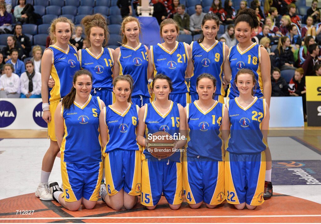 24 January 2013; The St. Patrick’s Academy Dungannon team. All-Ireland Schools Cup U16B Girls Final, St. Patrick’s Academy Dungannon, Tyrone v Glanmire Community School, Cork, National Basketball Arena, Tallaght, Dublin. Picture credit: Brendan Moran / SPORTSFILE