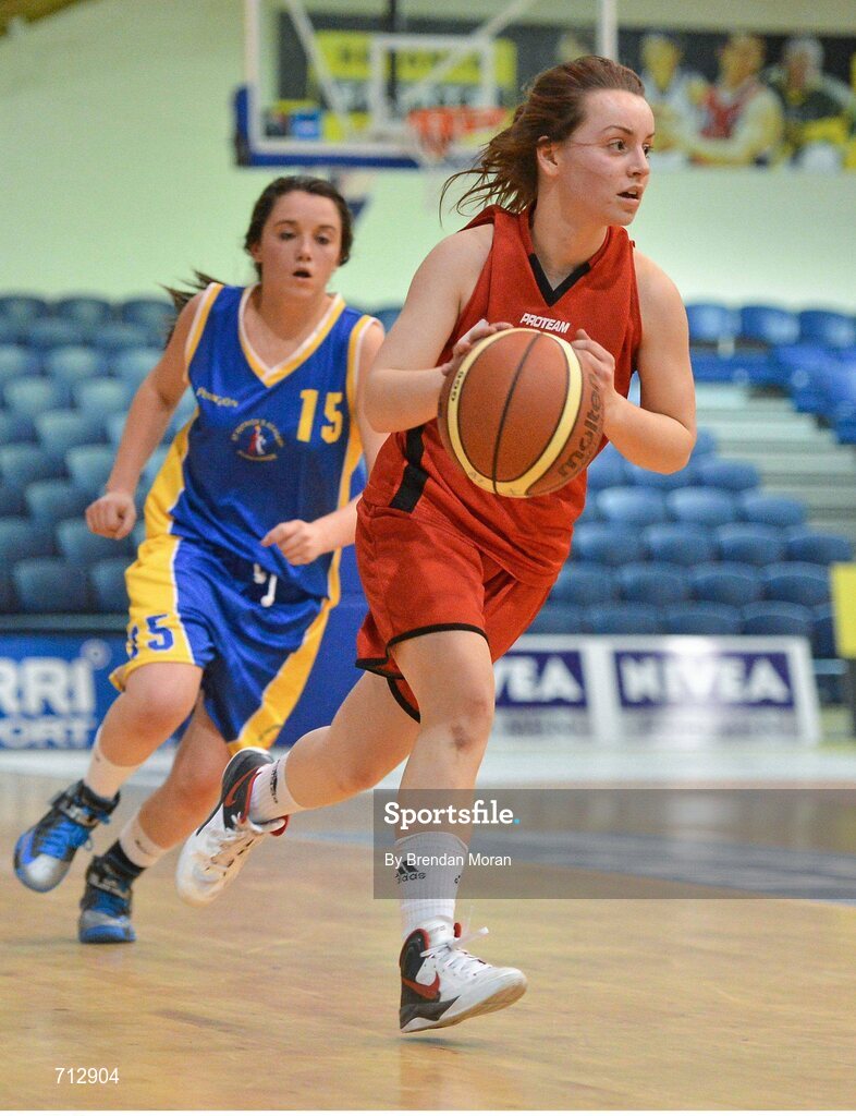 24 January 2013; Maeve O'Riordan, Glanmire Community School. All-Ireland Schools Cup U16B Girls Final, St. Patrick’s Academy Dungannon, Tyrone v Glanmire Community School, Cork, National Basketball Arena, Tallaght, Dublin. Picture credit: Brendan Moran / SPORTSFILE