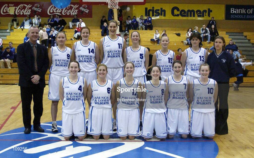1 February 2003; The Bausch and Lomb Wildcats team. Bausch and Lomb Wildcats v Drimnagh Dynamoes, ESB Women's Cup Basketball semi-final, ESB Arena, Tallaght, Dublin. Picture credit; Brendan Moran / SPORTSFILE *EDI*