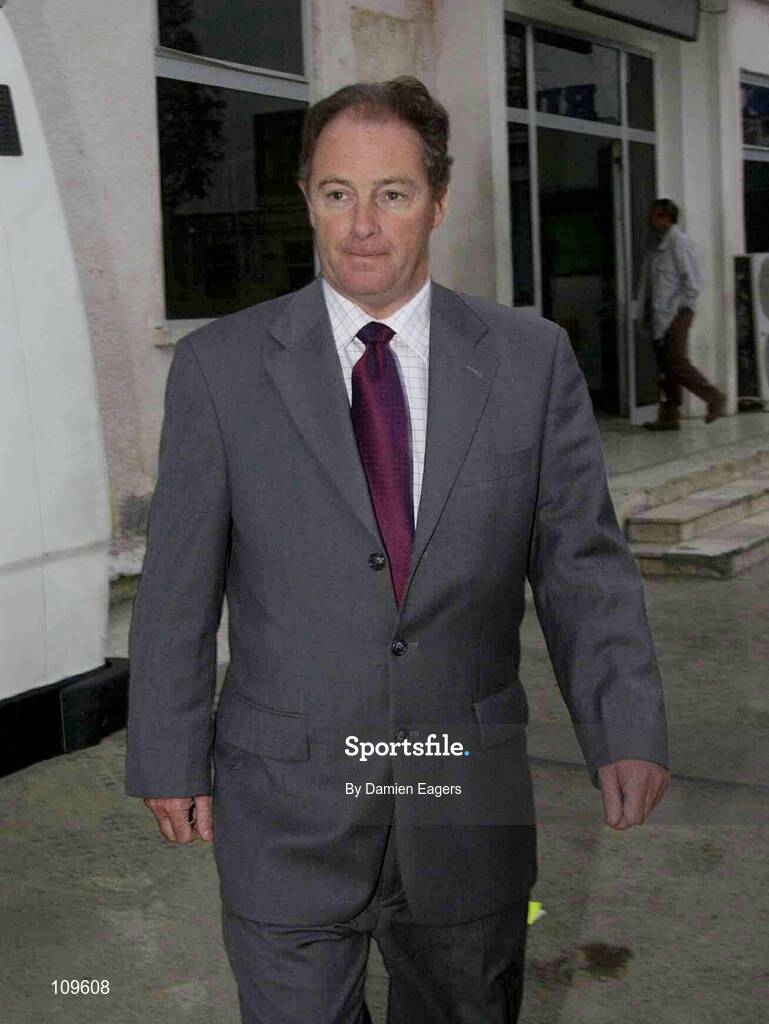 31 March 2003; Republic of Ireland manager Brian Kerr pictured on his arrival in Aerponti Rinas, Tirana, Albania. Picture credit; Damien Eagers / SPORTSFILE *EDI*