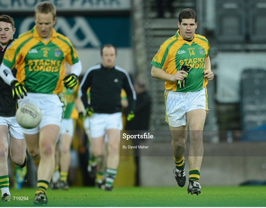 9 February 2013; Eamonn Fitzmaurice, right, Finuge, and Kerry senior manager before the start of the game against Cookstown Fr. Rocks. AIB GAA Football All-Ireland Intermediate Club Championship Final, Cookstown Fr. Rocks v Finuge, Croke Park, Dublin. Picture credit: David Maher / SPORTSFILE
