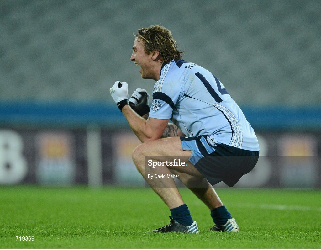 9 February 2013; Owen Mulligan, Cookstown Fr. Rocks, celebrates at the end of the game. AIB GAA Football All-Ireland Intermediate Club Championship Final, Cookstown Fr. Rocks v Finuge, Croke Park, Dublin. Picture credit: David Maher / SPORTSFILE