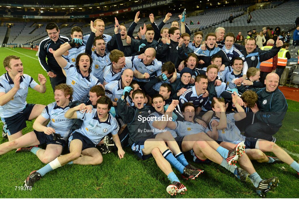 9 February 2013; Cookstown Fr. Rocks players celebrate at the end of the game. AIB GAA Football All-Ireland Intermediate Club Championship Final, Cookstown Fr. Rocks v Finuge, Croke Park, Dublin. Picture credit: David Maher / SPORTSFILE