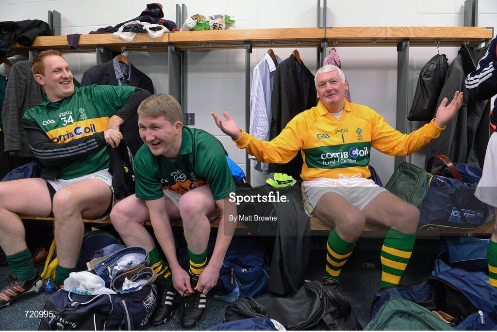 14 February 2013; Pictured is former Cork football manager Billy Morgan, right, with former Kerry players Mike Frank Russell, centre, and Noel Kennelly at the Alan Kerins GAA Challenge, supported by Liberty Insurance, which took place in Croke Park on Valentine's Day. For more information visit alankerinsprojects.org. Croke Park, Dublin. Picture credit: Matt Browne / SPORTSFILE