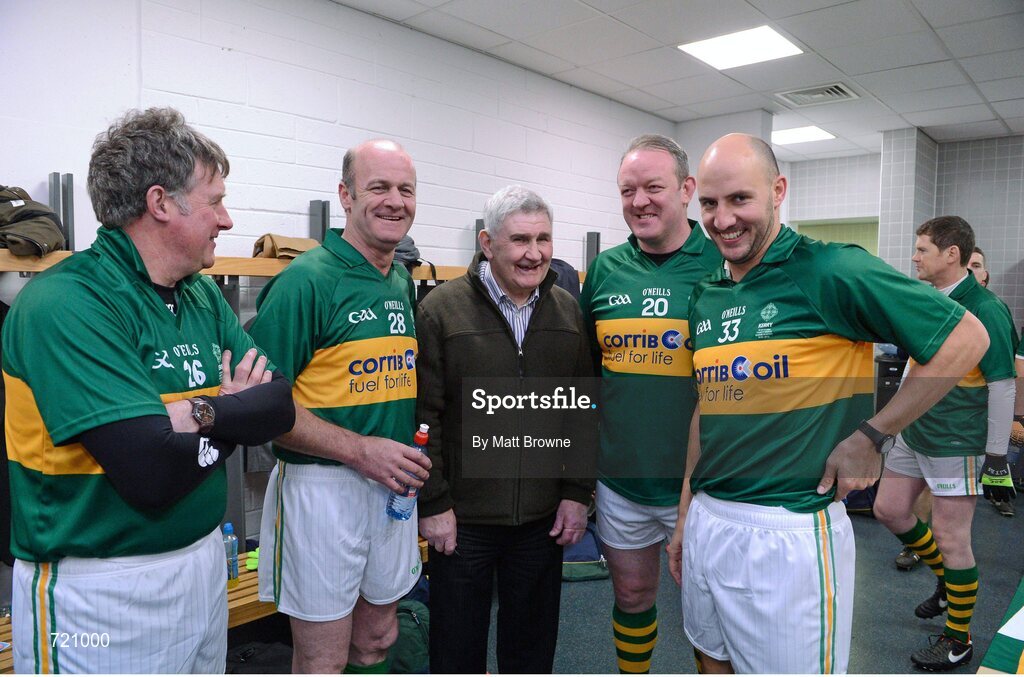 14 February 2013; Pictured is former Kerry, and current Clare football  manager Mick O'Dwyer, with from left, Mick Spillane, Jack O'Shea, Mick Galwey and Tadhg Kennelly at the Alan Kerins GAA Challenge, supported by Liberty Insurance, which took place in Croke Park on Valentine's Day. For more information visit alankerinsprojects.org. Croke Park, Dublin. Picture credit: Matt Browne / SPORTSFILE