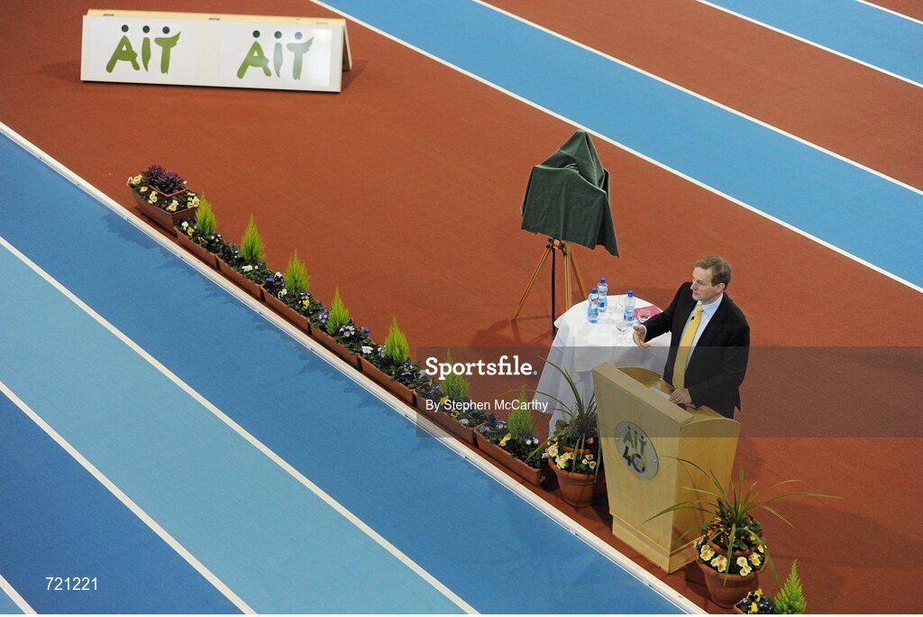 15 February 2013; An Taoiseach Enda Kenny T.D. at the official opening of the Athlone Institute of Technology International Arena. Athlone Institute of Technology International Arena, Athlone, Co. Westmeath. Picture credit: Stephen McCarthy / SPORTSFILE