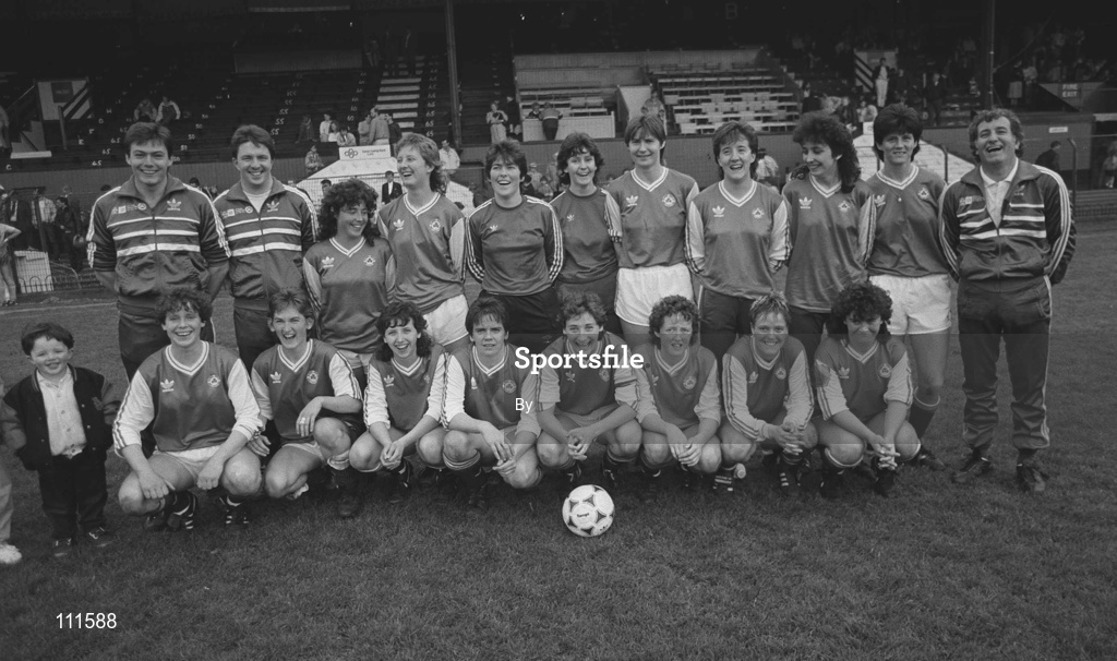 7 May 1988; The Ireland team with manager Fran Rooney, 2nd from left back row. UEFA Championship, Republic of Ireland v Sweden, Dalymount Park, Dublin. Soccer. Picture credit; Ray McManus / SPORTSFILE