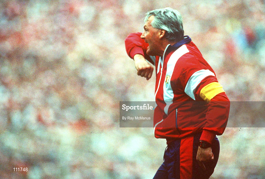 16 September 1990; Cork manager Billy Morgan during the All-Ireland Senior Football Championship Final match between Cork and Meath at Croke Park in Dublin. Photo by Ray McManus/Sportsfile