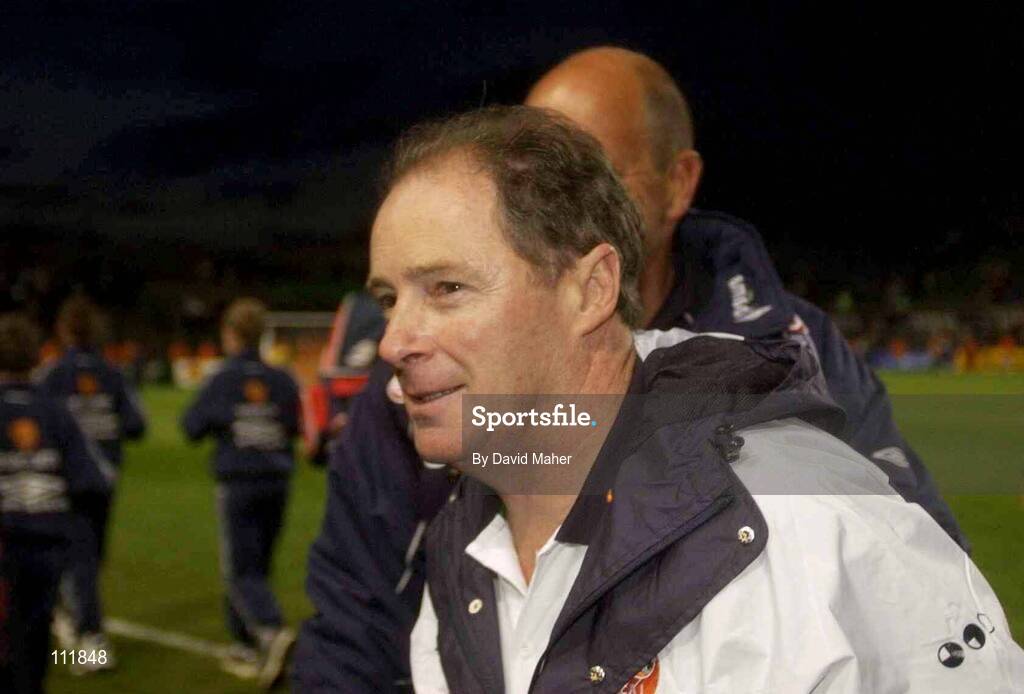 30 April 2003; Republic of Ireland manager Brian Kerr at the end of the game. Friendly International, Republic of Ireland v Norway, Lansdowne Road, Dublin. Soccer. Picture credit; David Maher / SPORTSFILE *EDI*