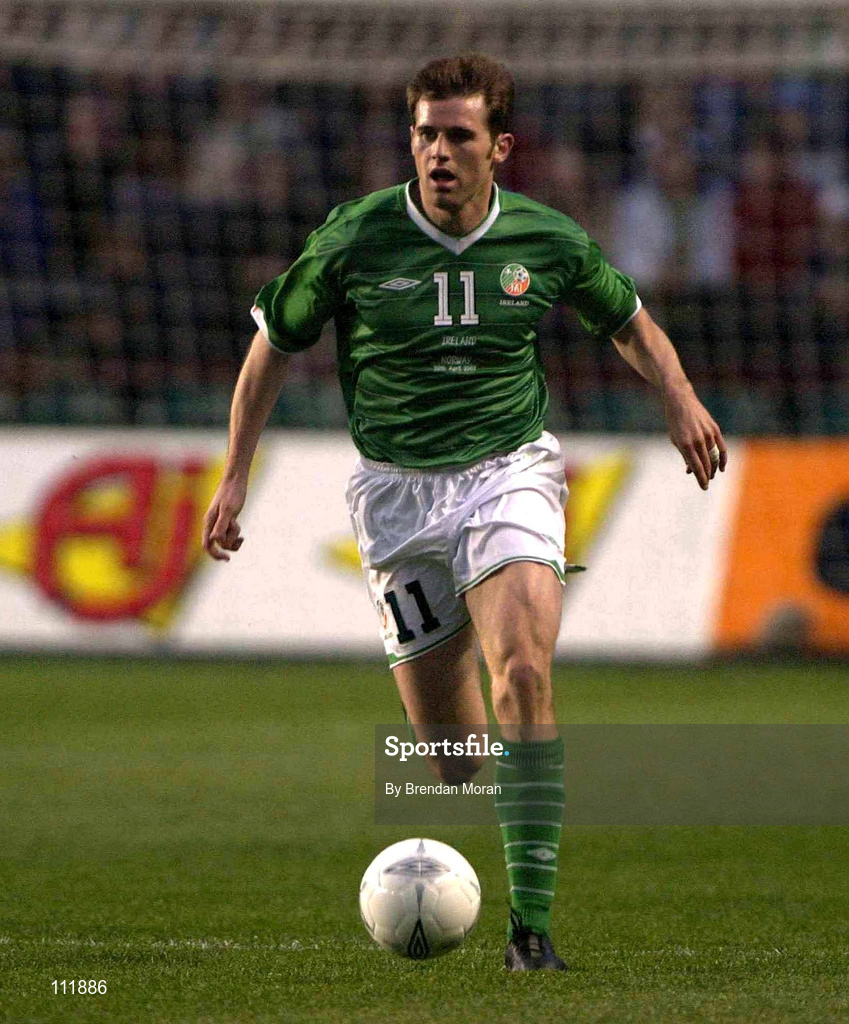 30 April 2003; Kevin Kilbane, Republic of Ireland. Friendly International, Republic of Ireland v Norway, Lansdowne Road, Dublin. Soccer. Picture credit; Brendan Moran / SPORTSFILE *EDI*