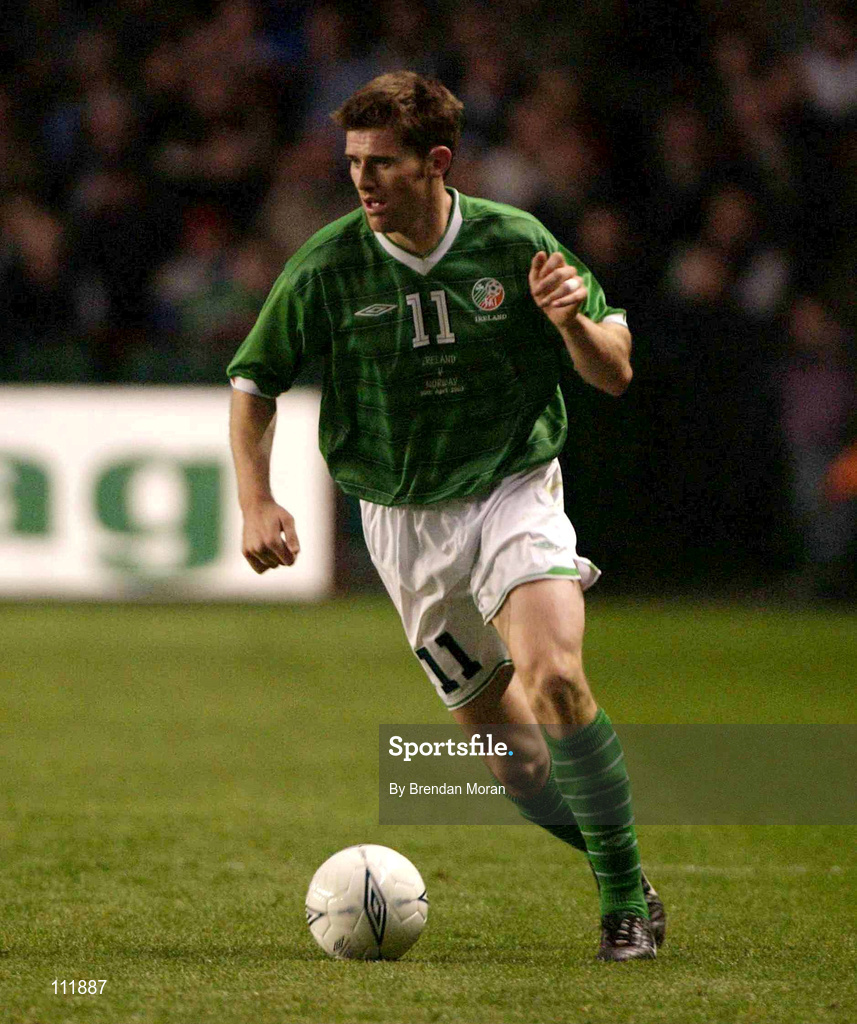 30 April 2003; Kevin Kilbane, Republic of Ireland. Friendly International, Republic of Ireland v Norway, Lansdowne Road, Dublin. Soccer. Picture credit; Brendan Moran / SPORTSFILE *EDI*