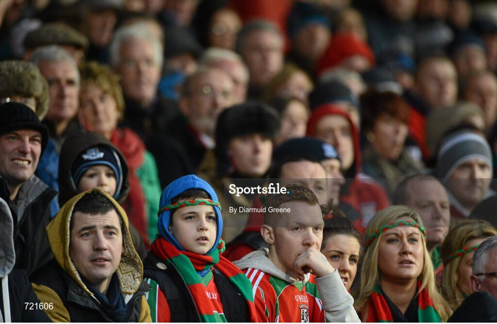 16 February 2013; Ballymun Kickhams supporters look on during the game. AIB GAA Football All-Ireland Senior Club Championship, Semi-Final, St Brigid’s, Dr. Crokes, Kerry v Ballymun Kickhams, Dublin, Semple Stadium, Thurles, Co. Tipperary. Picture credit: Diarmuid Greene / SPORTSFILE