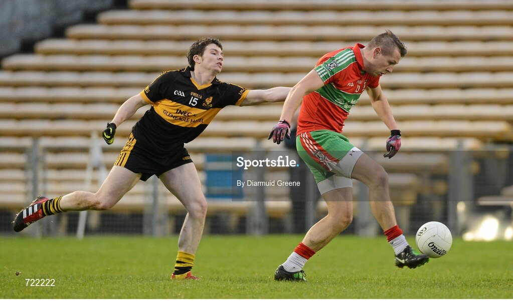 16 February 2013; Elliot Reilly, Ballymun Kickhams, in action against Jamie Doolan, Dr. Crokes. AIB GAA Football All-Ireland Senior Club Championship, Semi-Final, St Brigid’s, Dr. Crokes, Kerry v Ballymun Kickhams, Dublin, Semple Stadium, Thurles, Co. Tipperary. Picture credit: Diarmuid Greene / SPORTSFILE