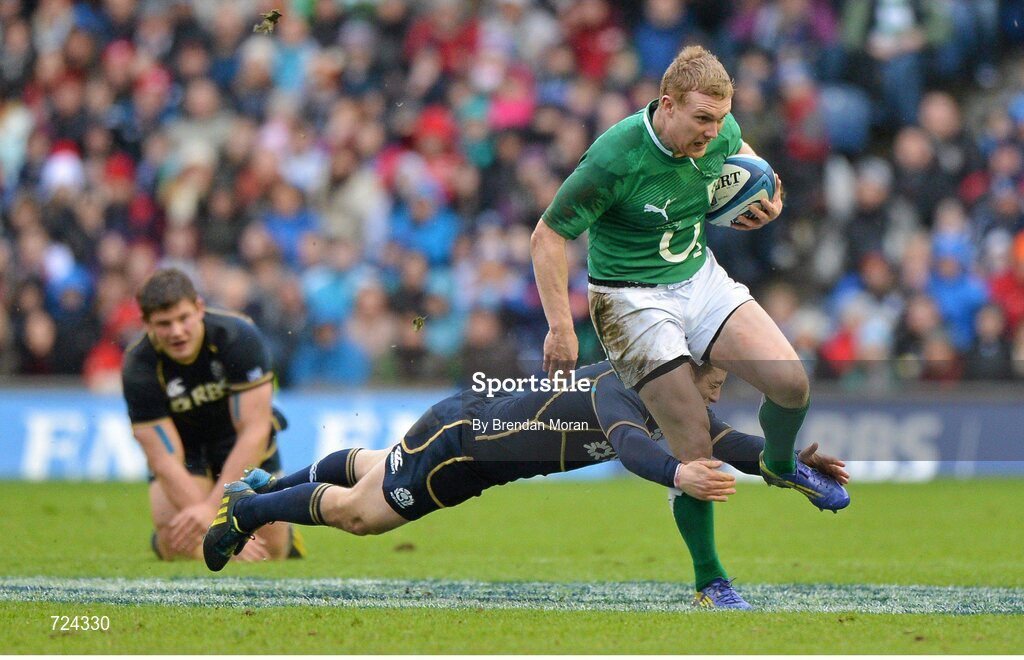 24 February 2013; Keith Earls, Ireland, is tackled by Greig Laidlaw, Scotland. RBS Six Nations Rugby Championship, Scotland v Ireland, Murrayfield Stadium, Edinburgh, Scotland. Picture credit: Brendan Moran / SPORTSFILE