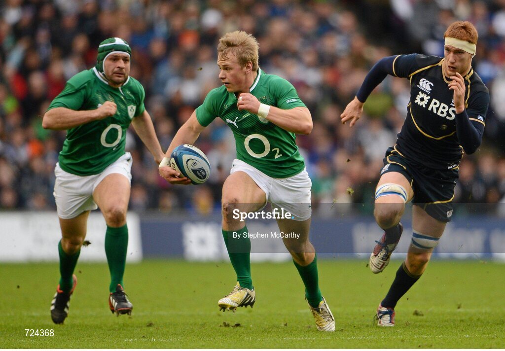 24 February 2013; Luke Marshall, Ireland. RBS Six Nations Rugby Championship, Scotland v Ireland, Murrayfield Stadium, Edinburgh, Scotland. Picture credit: Stephen McCarthy / SPORTSFILE