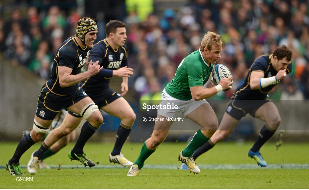 24 February 2013; Luke Marshall, Ireland. RBS Six Nations Rugby Championship, Scotland v Ireland, Murrayfield Stadium, Edinburgh, Scotland. Picture credit: Stephen McCarthy / SPORTSFILE