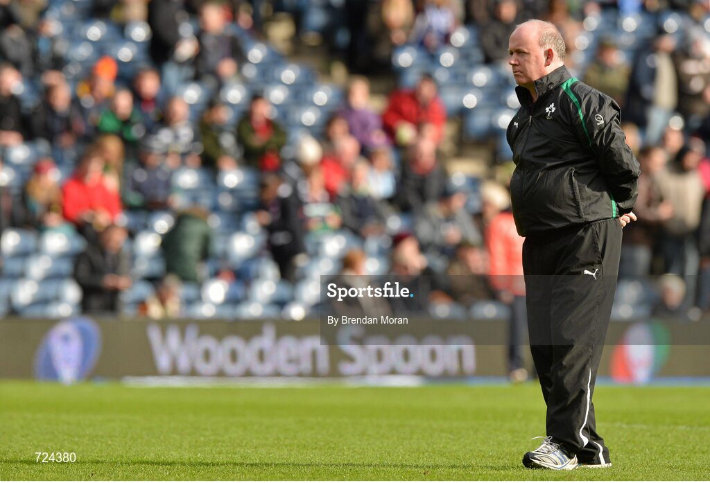 24 February 2013; Ireland head coach Declan Kidney. RBS Six Nations Rugby Championship, Scotland v Ireland, Murrayfield Stadium, Edinburgh, Scotland. Picture credit: Brendan Moran / SPORTSFILE