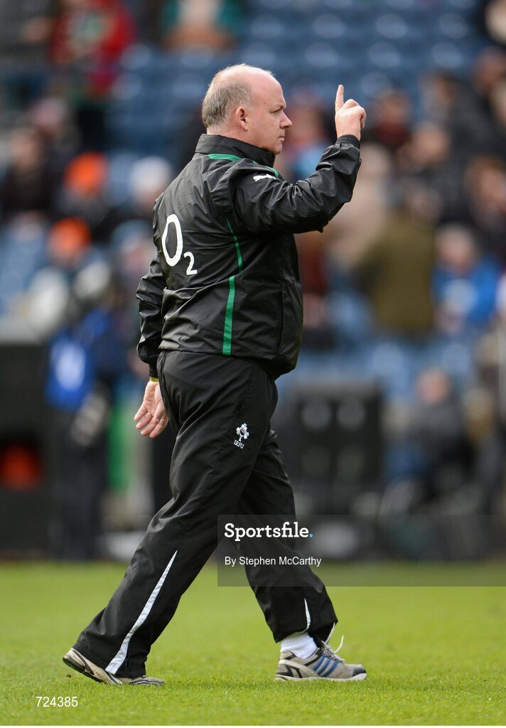 24 February 2013; Ireland head coach Declan Kidney. RBS Six Nations Rugby Championship, Scotland v Ireland, Murrayfield Stadium, Edinburgh, Scotland. Picture credit: Stephen McCarthy / SPORTSFILE