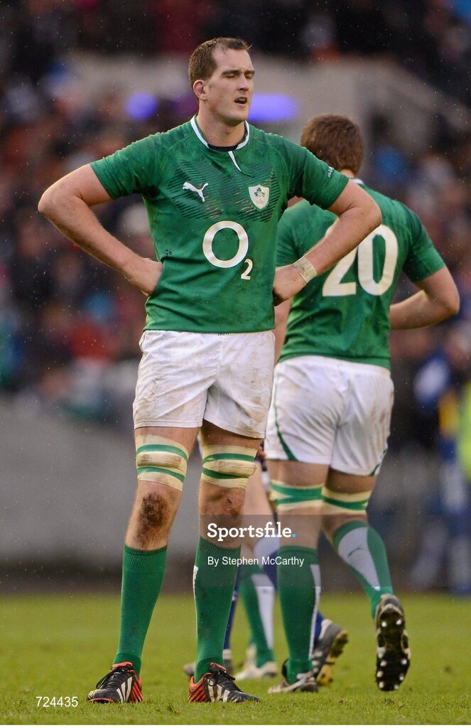 24 February 2013; Devin Toner, Ireland, after the final whistle. RBS Six Nations Rugby Championship, Scotland v Ireland, Murrayfield Stadium, Edinburgh, Scotland. Picture credit: Stephen McCarthy / SPORTSFILE