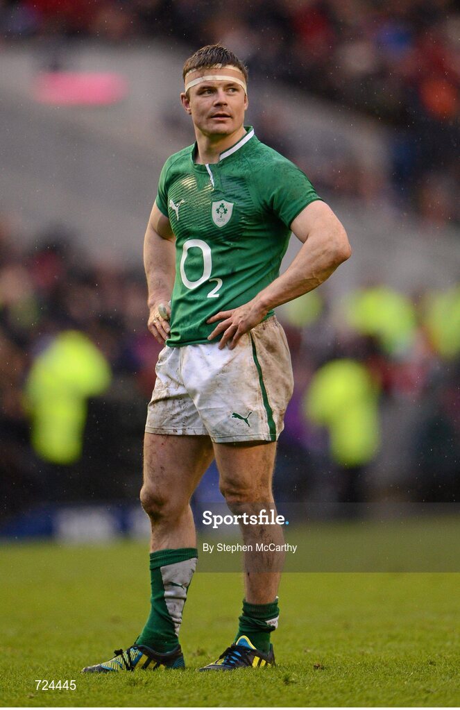 24 February 2013; Brian O'Driscoll, Ireland, during the closing stages of the game. RBS Six Nations Rugby Championship, Scotland v Ireland, Murrayfield Stadium, Edinburgh, Scotland. Picture credit: Stephen McCarthy / SPORTSFILE