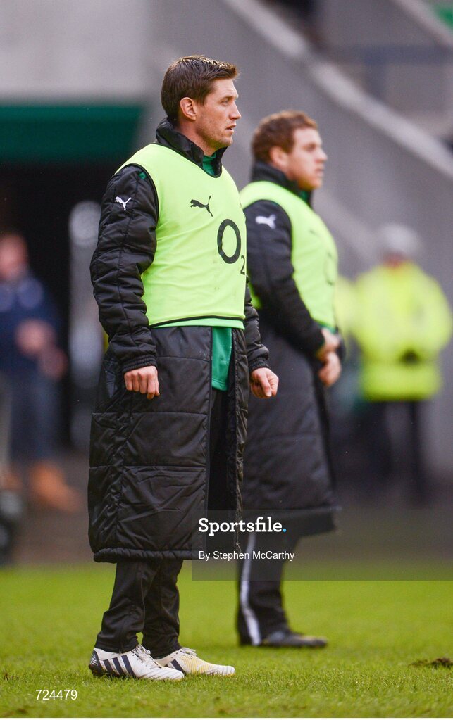 24 February 2013; Ronan O'Gara, Ireland, watches on during the second half. RBS Six Nations Rugby Championship, Scotland v Ireland, Murrayfield Stadium, Edinburgh, Scotland. Picture credit: Stephen McCarthy / SPORTSFILE