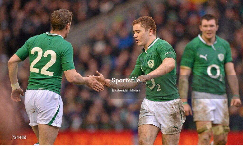 24 February 2013; Ronan O'Gara, Ireland, comes on to replace team-mate Paddy Jackson. RBS Six Nations Rugby Championship, Scotland v Ireland, Murrayfield Stadium, Edinburgh, Scotland. Picture credit: Brendan Moran / SPORTSFILE