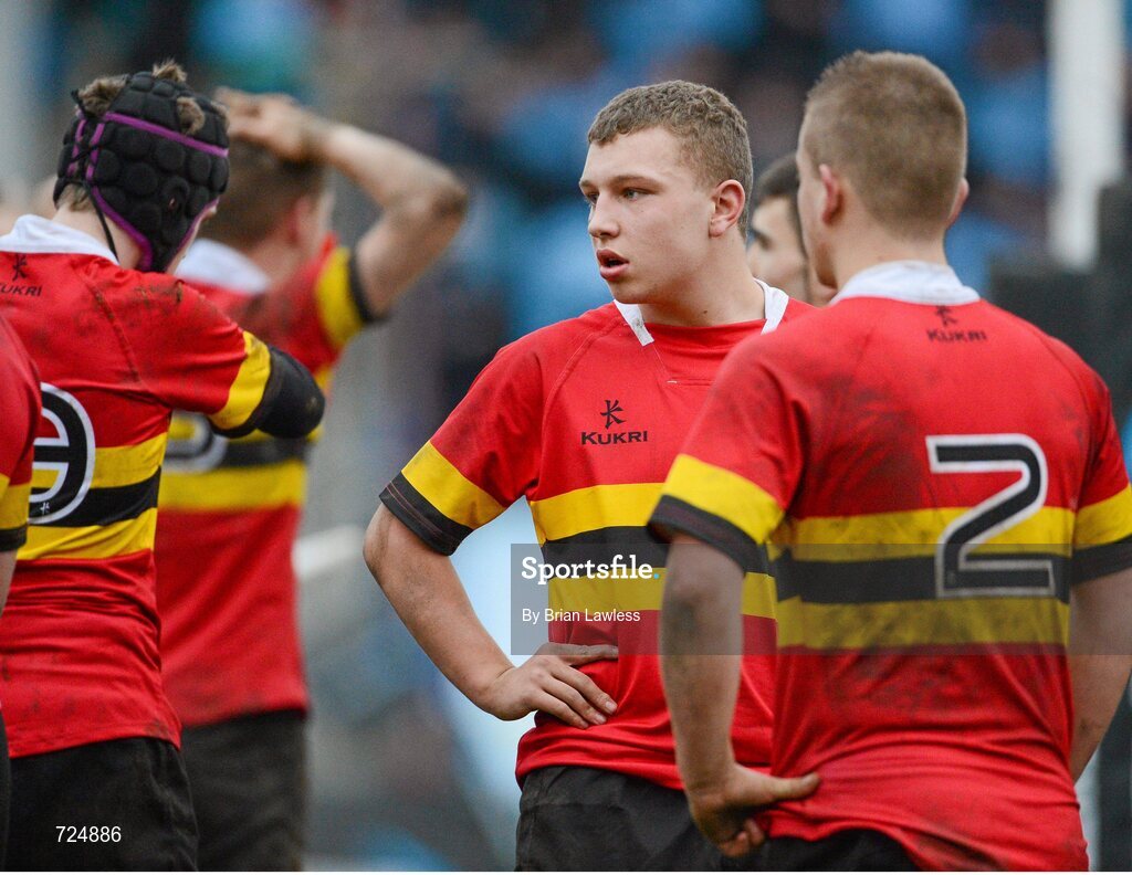 26 February 2013; Jack Stafford, CBC Monkstown, in the dying minutes of the match. Powerade Leinster Schools Junior Cup, Quarter-Final, St. Michael’s College v CBC Monkstown, Donnybrook Stadium, Donnybrook, Dublin. Picture credit: Brian Lawless / SPORTSFILE