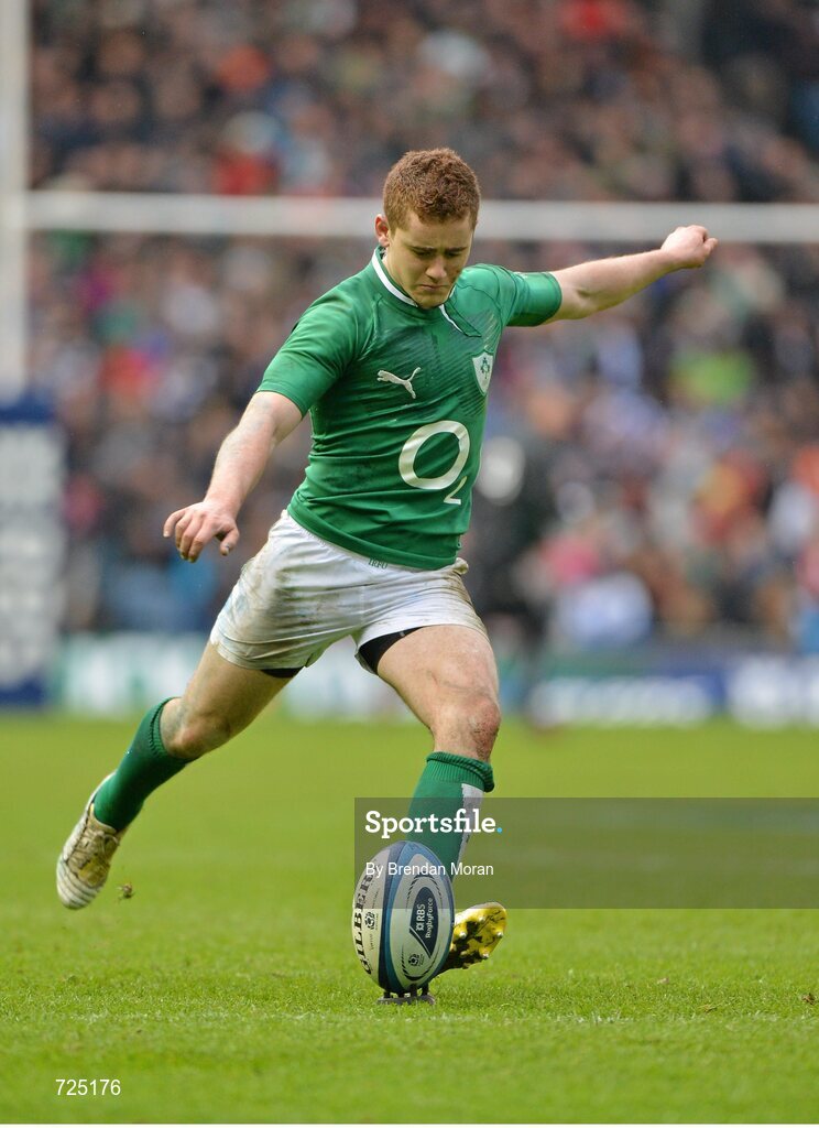 24 February 2013; Paddy Jackson, Ireland. RBS Six Nations Rugby Championship, Scotland v Ireland, Murrayfield Stadium, Edinburgh, Scotland. Picture credit: Brendan Moran / SPORTSFILE