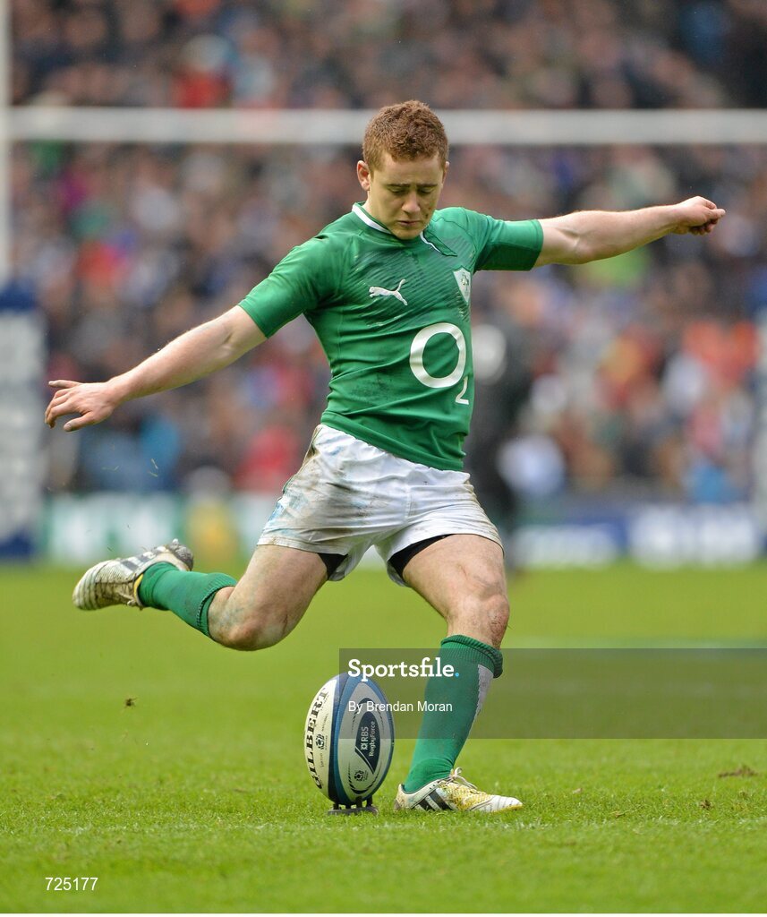 24 February 2013; Paddy Jackson, Ireland. RBS Six Nations Rugby Championship, Scotland v Ireland, Murrayfield Stadium, Edinburgh, Scotland. Picture credit: Brendan Moran / SPORTSFILE
