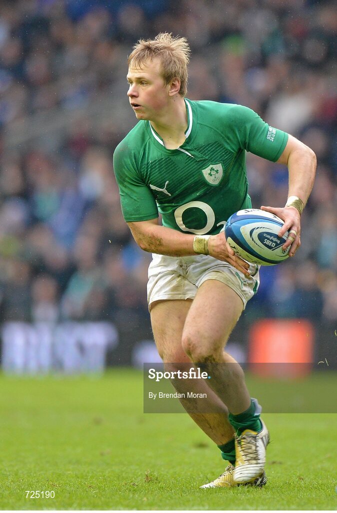24 February 2013; Luke Marshall, Ireland. RBS Six Nations Rugby Championship, Scotland v Ireland, Murrayfield Stadium, Edinburgh, Scotland. Picture credit: Brendan Moran / SPORTSFILE