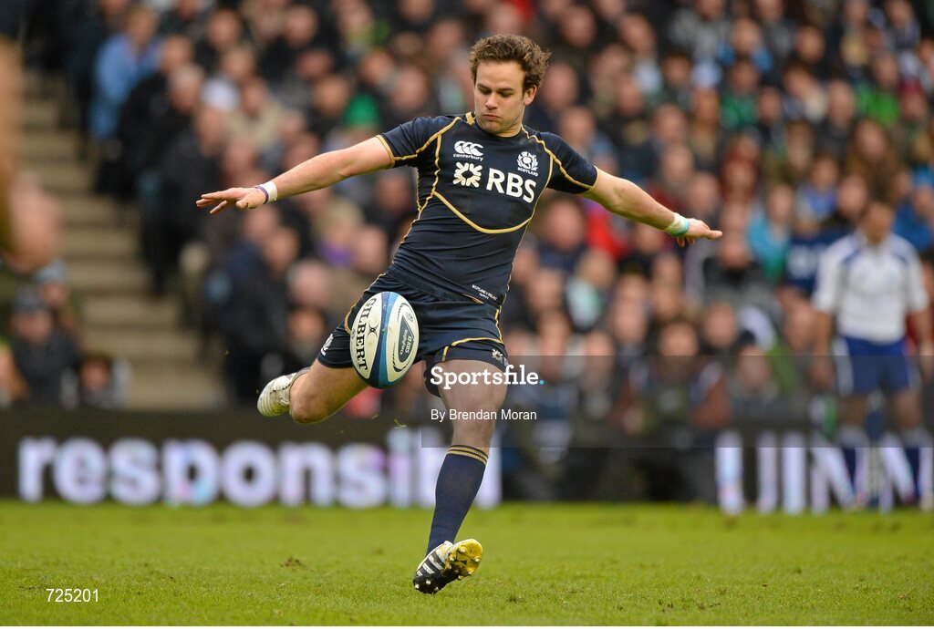 24 February 2013; Ruaridh Jackson, Scotland. RBS Six Nations Rugby Championship, Scotland v Ireland, Murrayfield Stadium, Edinburgh, Scotland. Picture credit: Brendan Moran / SPORTSFILE