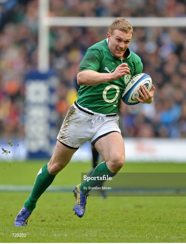 24 February 2013; Keith Earls, Ireland. RBS Six Nations Rugby Championship, Scotland v Ireland, Murrayfield Stadium, Edinburgh, Scotland. Picture credit: Brendan Moran / SPORTSFILE