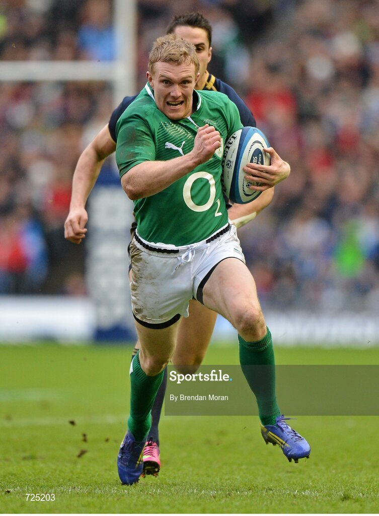 24 February 2013; Keith Earls, Ireland. RBS Six Nations Rugby Championship, Scotland v Ireland, Murrayfield Stadium, Edinburgh, Scotland. Picture credit: Brendan Moran / SPORTSFILE