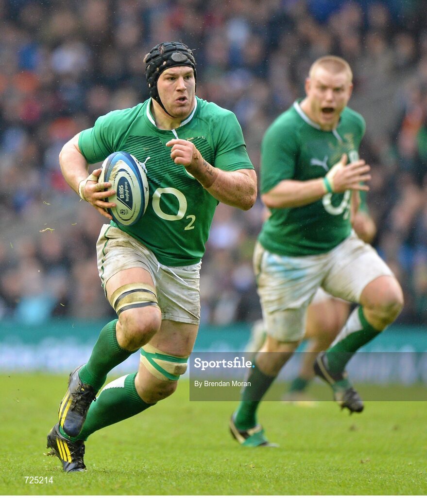 24 February 2013; Sean O'Brien, Ireland. RBS Six Nations Rugby Championship, Scotland v Ireland, Murrayfield Stadium, Edinburgh, Scotland. Picture credit: Brendan Moran / SPORTSFILE