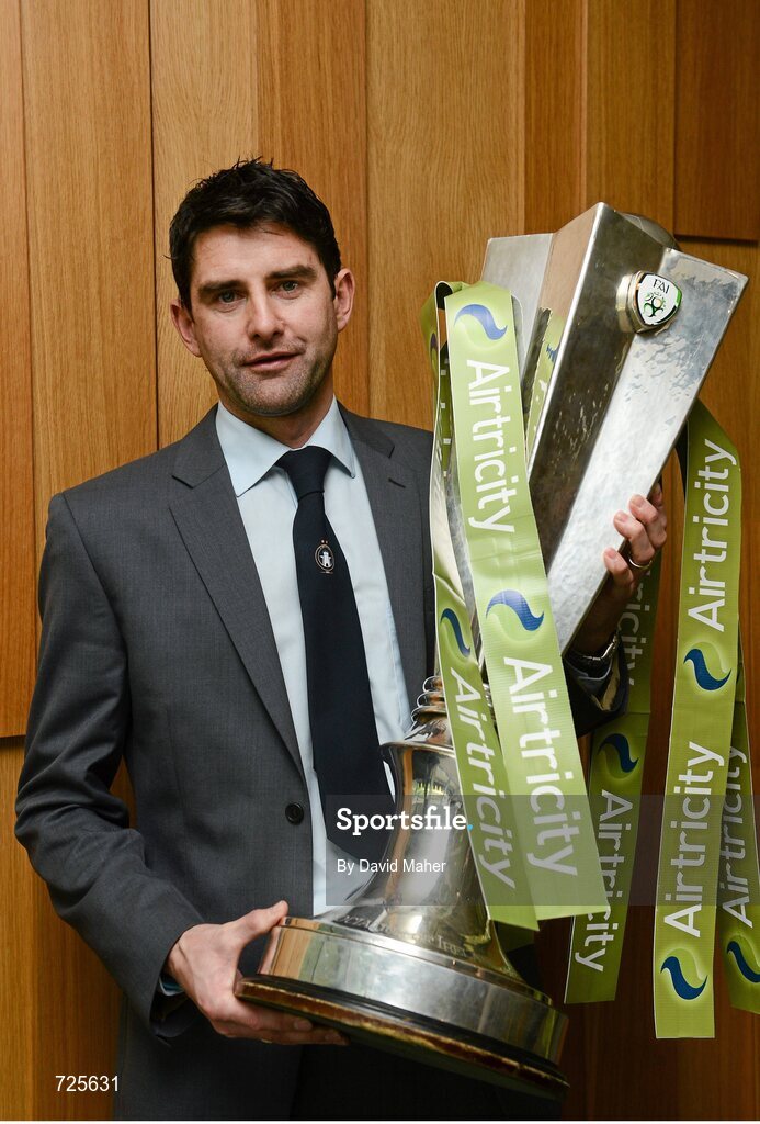 1 March 2013; Limerick FC manager Stuart Taylor in attendance at the Airtricity League launch 2013. Aviva Stadium, Lansdowne Road, Dublin. Picture credit: David Maher / SPORTSFILE