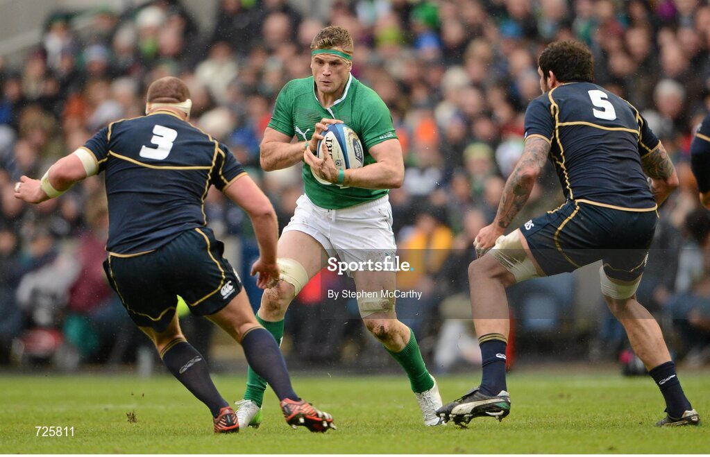 24 February 2013; Jamie Heaslip, Ireland. RBS Six Nations Rugby Championship, Scotland v Ireland, Murrayfield Stadium, Edinburgh, Scotland. Picture credit: Stephen McCarthy / SPORTSFILE