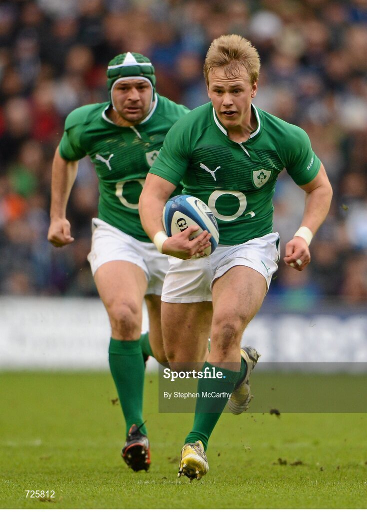 24 February 2013; Luke Marshall, Ireland. RBS Six Nations Rugby Championship, Scotland v Ireland, Murrayfield Stadium, Edinburgh, Scotland. Picture credit: Stephen McCarthy / SPORTSFILE