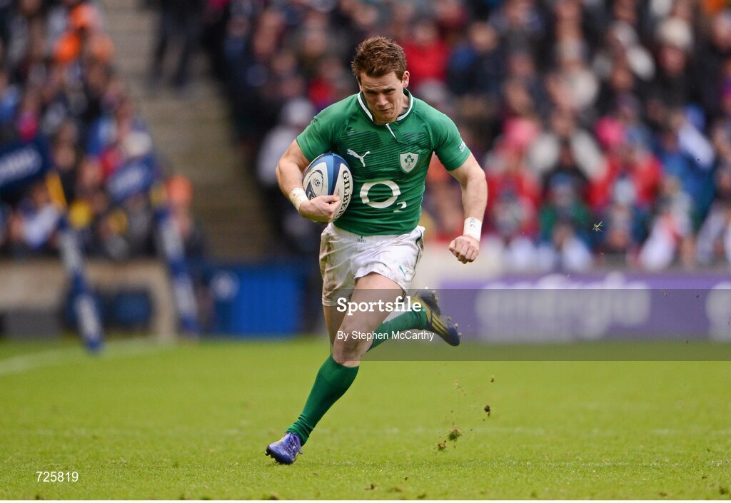 24 February 2013; Craig Gilroy, Ireland. RBS Six Nations Rugby Championship, Scotland v Ireland, Murrayfield Stadium, Edinburgh, Scotland. Picture credit: Stephen McCarthy / SPORTSFILE