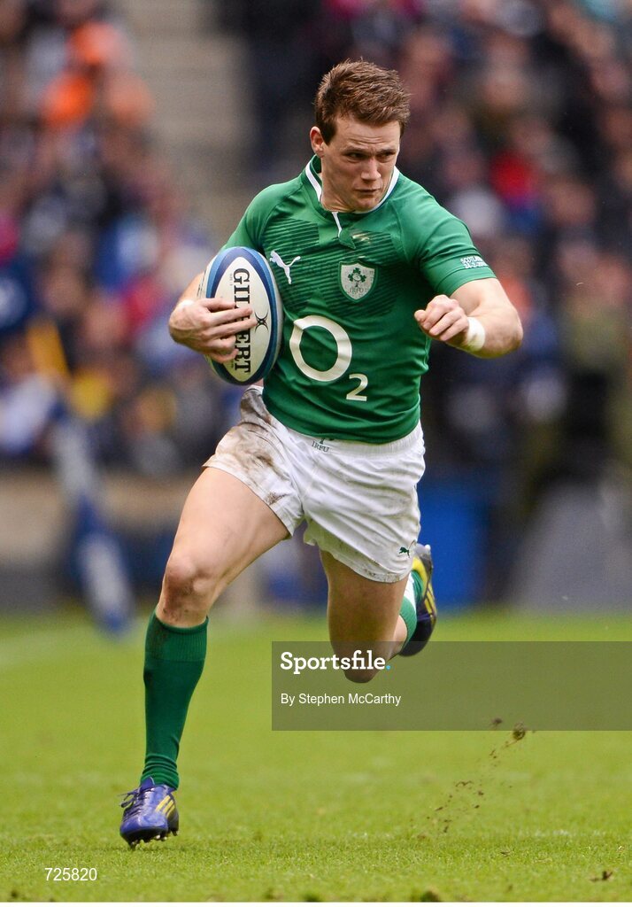 24 February 2013; Craig Gilroy, Ireland. RBS Six Nations Rugby Championship, Scotland v Ireland, Murrayfield Stadium, Edinburgh, Scotland. Picture credit: Stephen McCarthy / SPORTSFILE