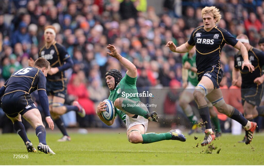 24 February 2013; Sean O'Brien, Ireland. RBS Six Nations Rugby Championship, Scotland v Ireland, Murrayfield Stadium, Edinburgh, Scotland. Picture credit: Stephen McCarthy / SPORTSFILE