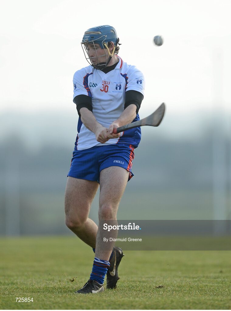1 March 2013; Conor Cooney, Mary Immaculate College, Limerick, strikes a late second half free. Irish Daily Mail Fitzgibbon Cup Semi-Final, Waterford Institute of Technology v Mary Immaculate College, Limerick, Carnmore GAA Club, Carnmore, Co. Galway. Picture credit: Diarmuid Greene / SPORTSFILE