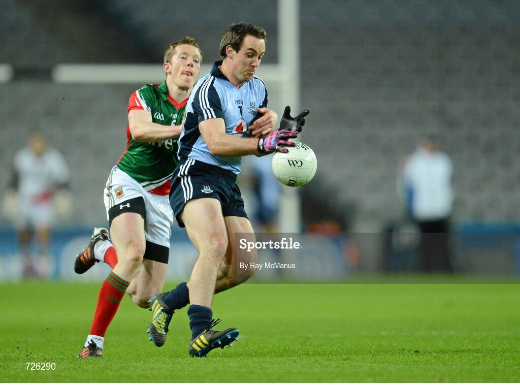 2 March 2013; Tomás Brady, Dublin, in action against Donal Vaughan, Mayo. Allianz Football League, Division 1, Dublin v Mayo, Croke Park, Dublin. Picture credit: Ray McManus / SPORTSFILE