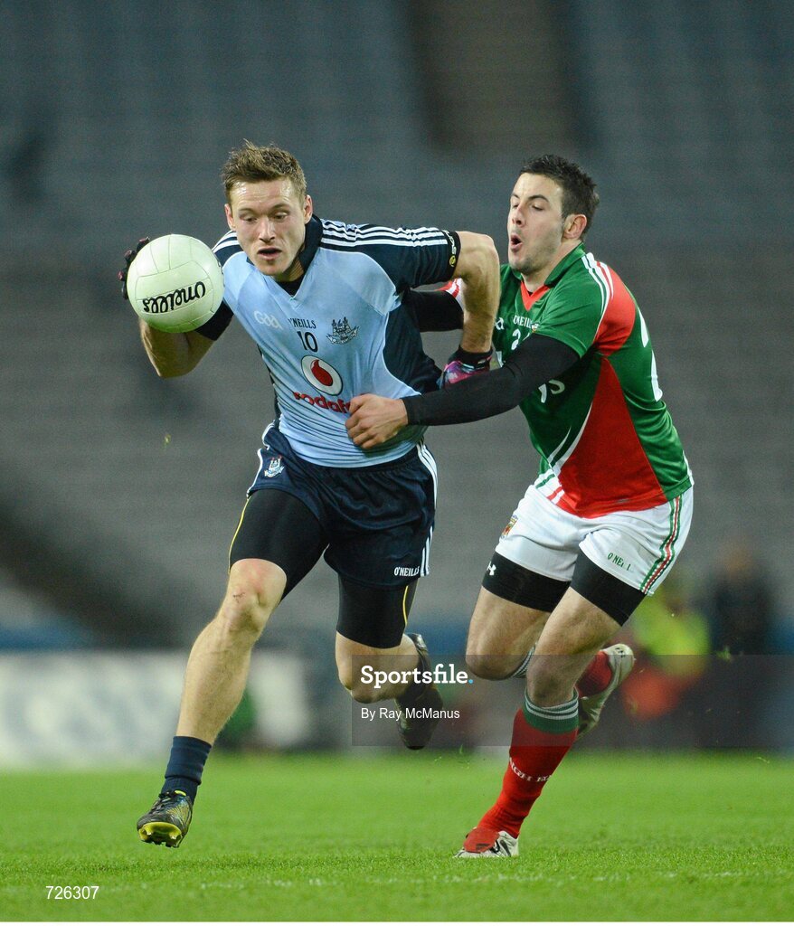 2 March 2013; Paul Flynn, Dublin, in action against Cathal Carolan, Mayo. Allianz Football League, Division 1, Dublin v Mayo, Croke Park, Dublin. Picture credit: Ray McManus / SPORTSFILE