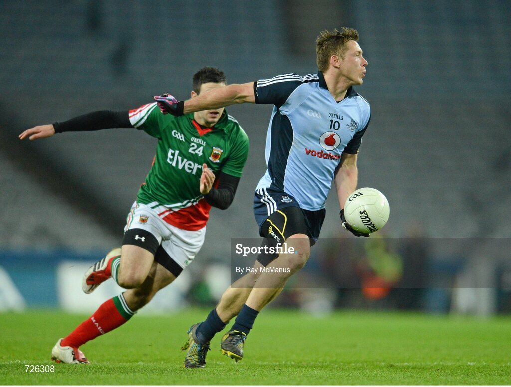 2 March 2013; Paul Flynn, Dublin, in action against Cathal Carolan, Mayo. Allianz Football League, Division 1, Dublin v Mayo, Croke Park, Dublin. Picture credit: Ray McManus / SPORTSFILE